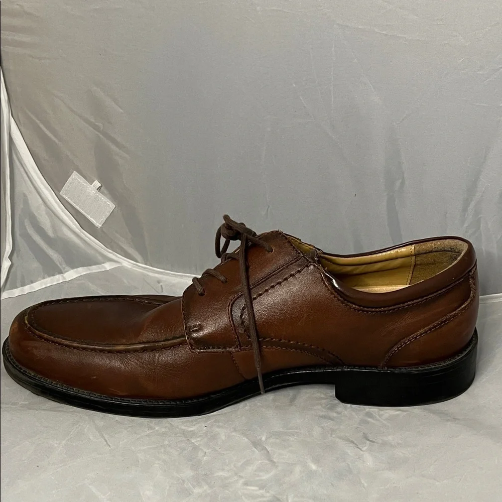 Chaps Men's Dark Brown Genuine Leather Lace-Up Oxfords - Size 11